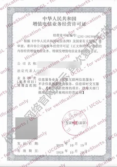 Scan of the Value-added Telecommunications Business License 辽B2-20230872 (holder details redacted)